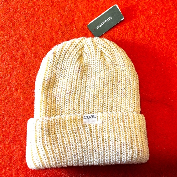 Coal cream Shoreline wool touch flecked tuque hat NWT - Picture 2 of 7